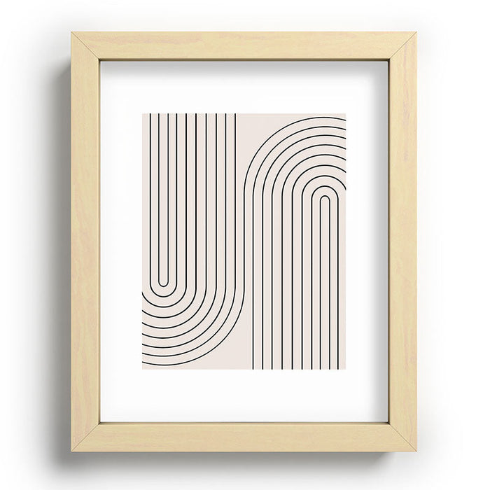 Minimal Line Curvature White Recessed Framing Rectangle