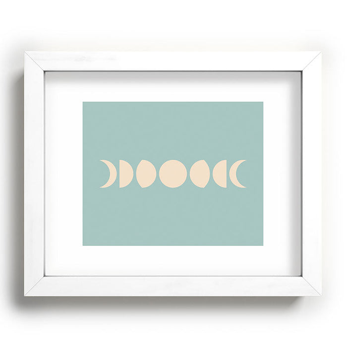 Minimal Moon Phases Sage Recessed Framing Rectangle