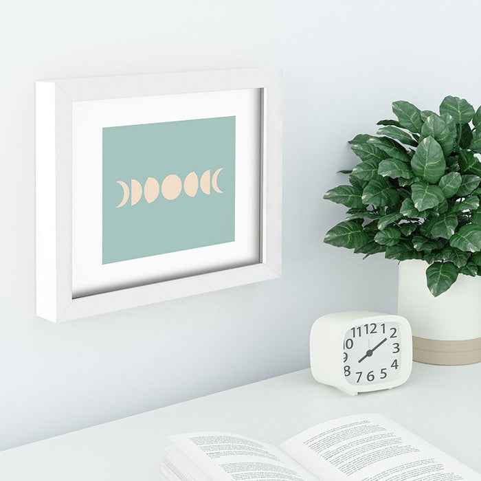Minimal Moon Phases Sage Recessed Framing Rectangle
