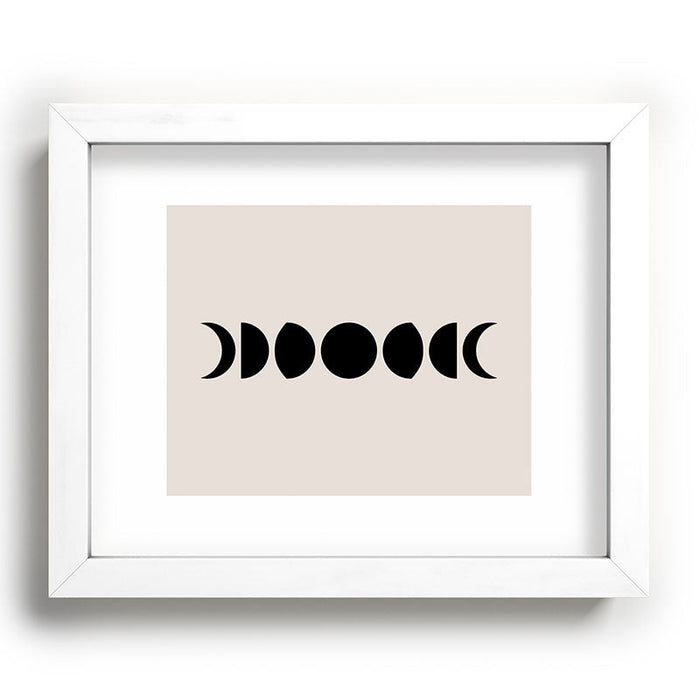 Minimal Moon Phases White Recessed Framing Rectangle