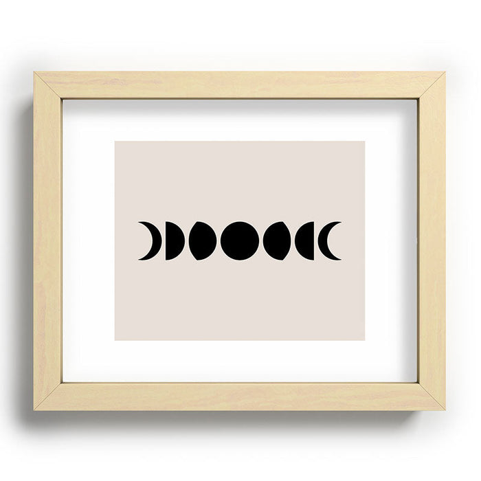 Minimal Moon Phases White Recessed Framing Rectangle
