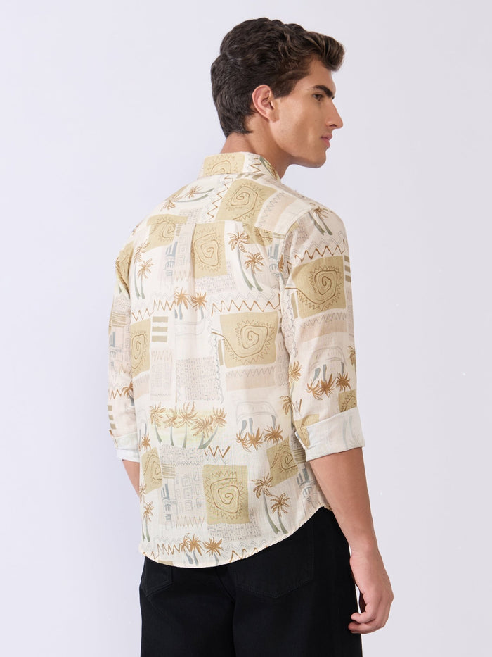 Mitaka - Relaxed Printed Shirt - Ecru