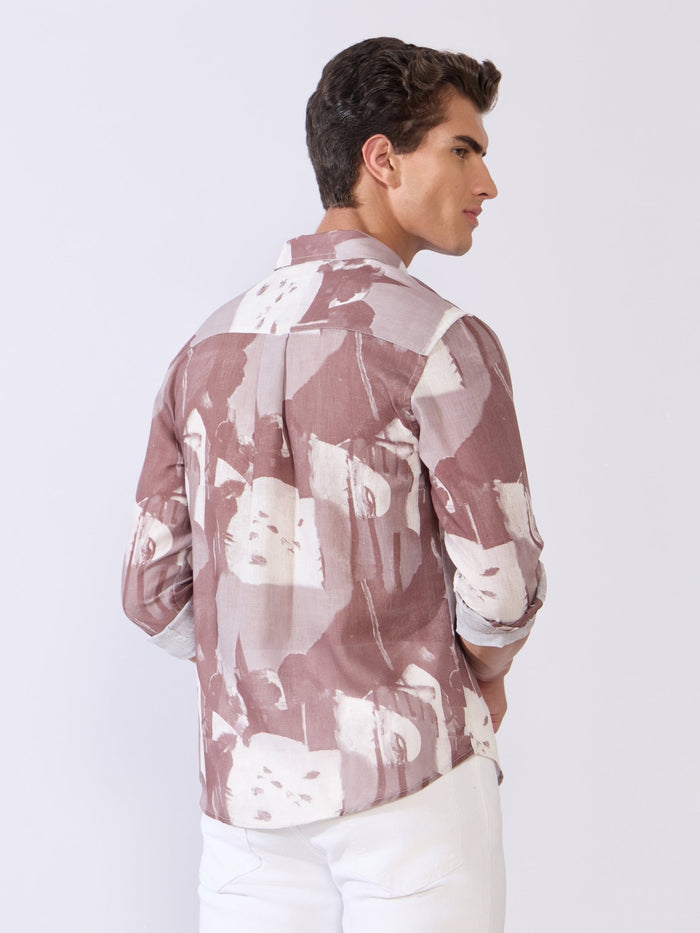 Mitaka - Relaxed Printed Shirt - Plum