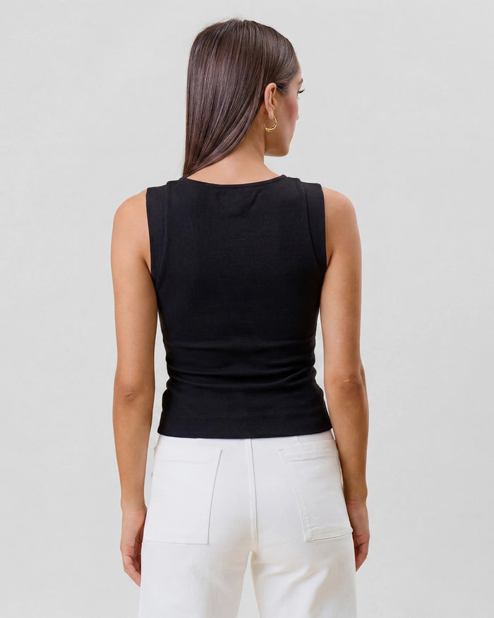 Black $|& ABLE Modern Asymmetrical Top - Hanger Side