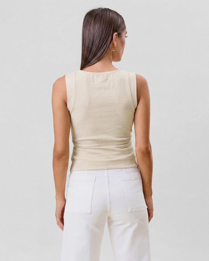 Ecru $|& ABLE Modern Asymmetrical Top - Hanger Side