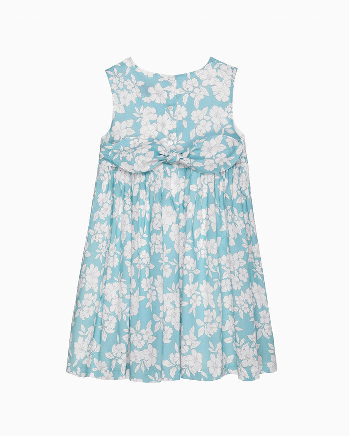 Confiture Dress Molly Smocked Pinafore Dress in Teal Floral