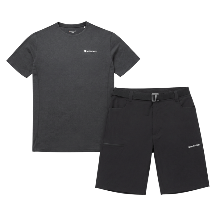 Montane Men's 2 Piece Co Ord Set Black T-Shirt & Shorts