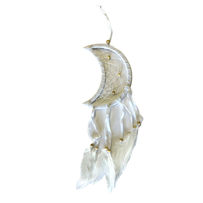 Moon Dream Catcher with Feathers