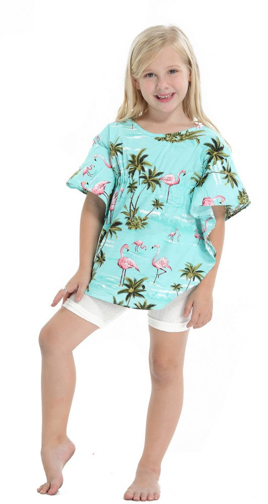 Mother Daughter Kanake Set in Flamingo All Over Turquoise