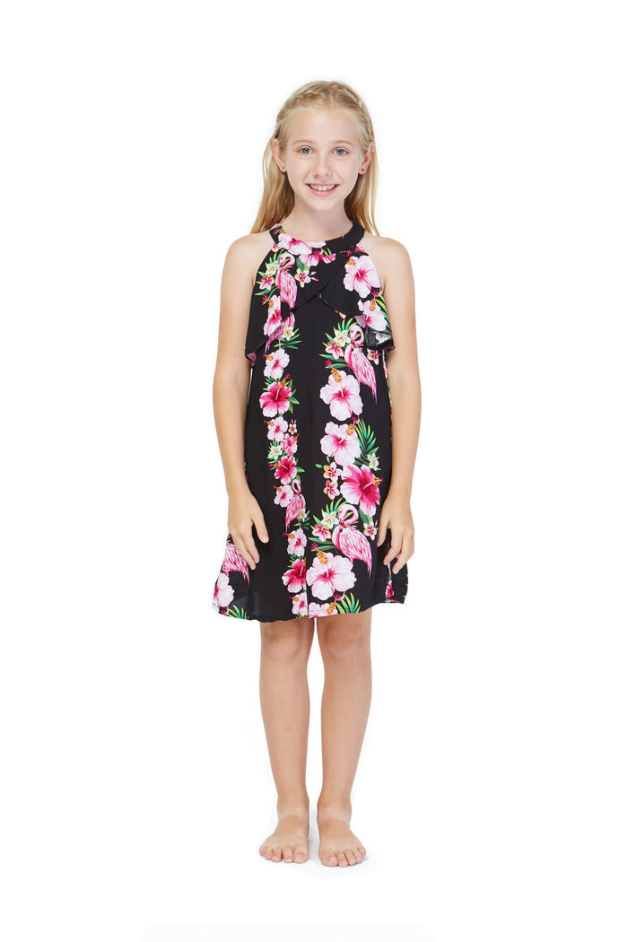 Mother Daughter Keaau Set in Pink Black Hibiscusc Vine