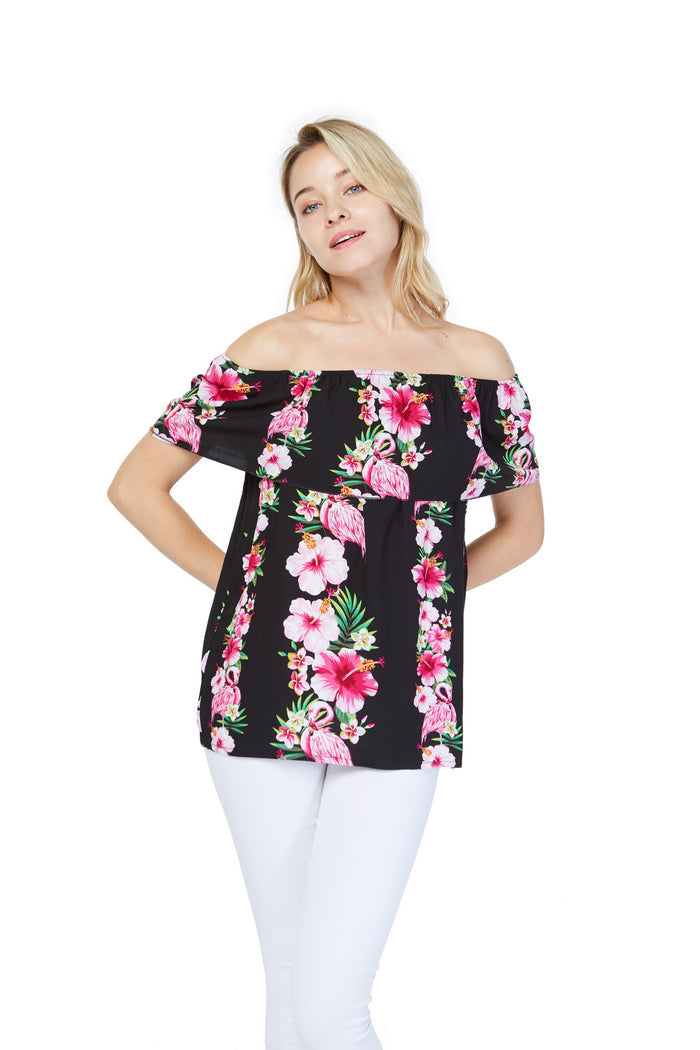 Mother Daughter Keaau Set in Pink Black Hibiscusc Vine