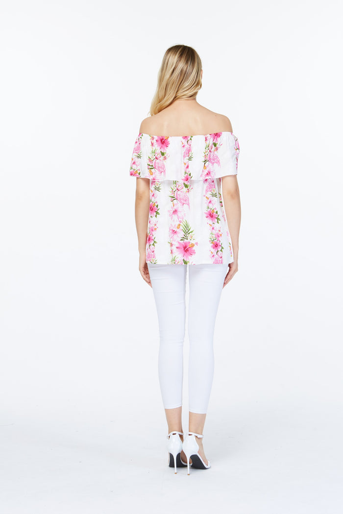 Mother Daughter Keaau Set in Pink Hibiscus Vine White