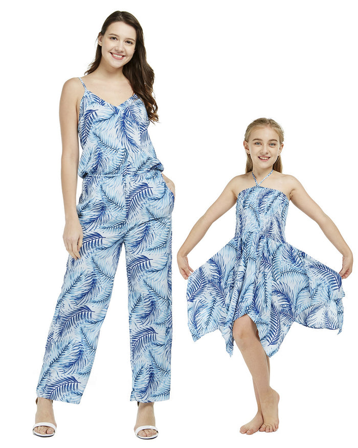Mother Daughter Ko Olina Set in Simply Blue Leaf