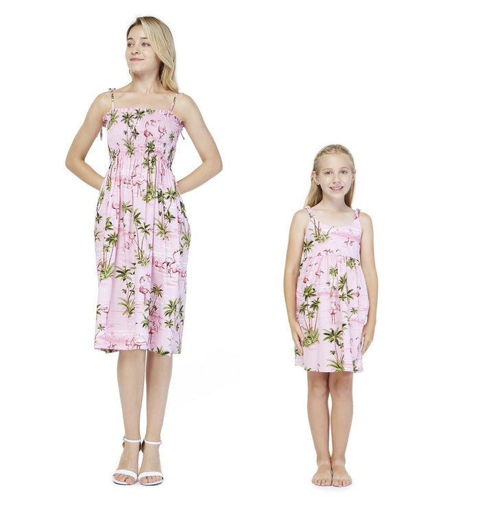 Mother Daughter Naia Set in Flamingo All Over Pink