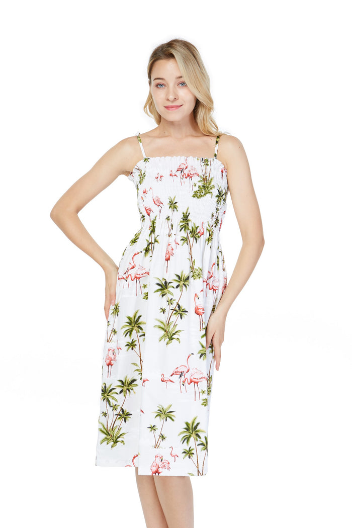 Mother Daughter Naia Set in Flamingo All Over White