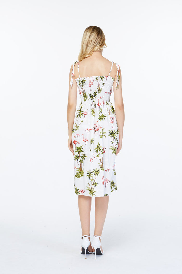 Mother Daughter Naia Set in Flamingo All Over White