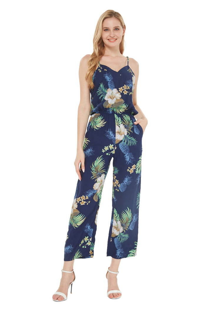 Mother Daughter Papaikou Set in Pineapple Garden Navy