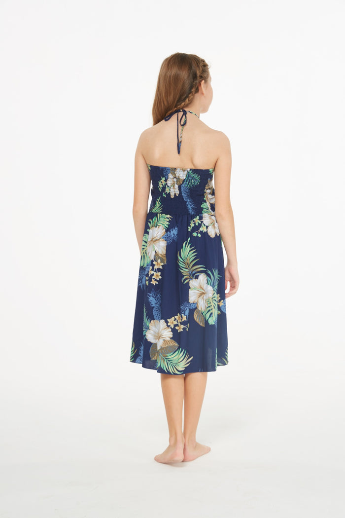 Mother Daughter Papaikou Set in Pineapple Garden Navy