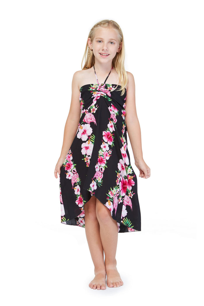Mother Daughter Papaikou Set in Pink Black Hibiscus Vine