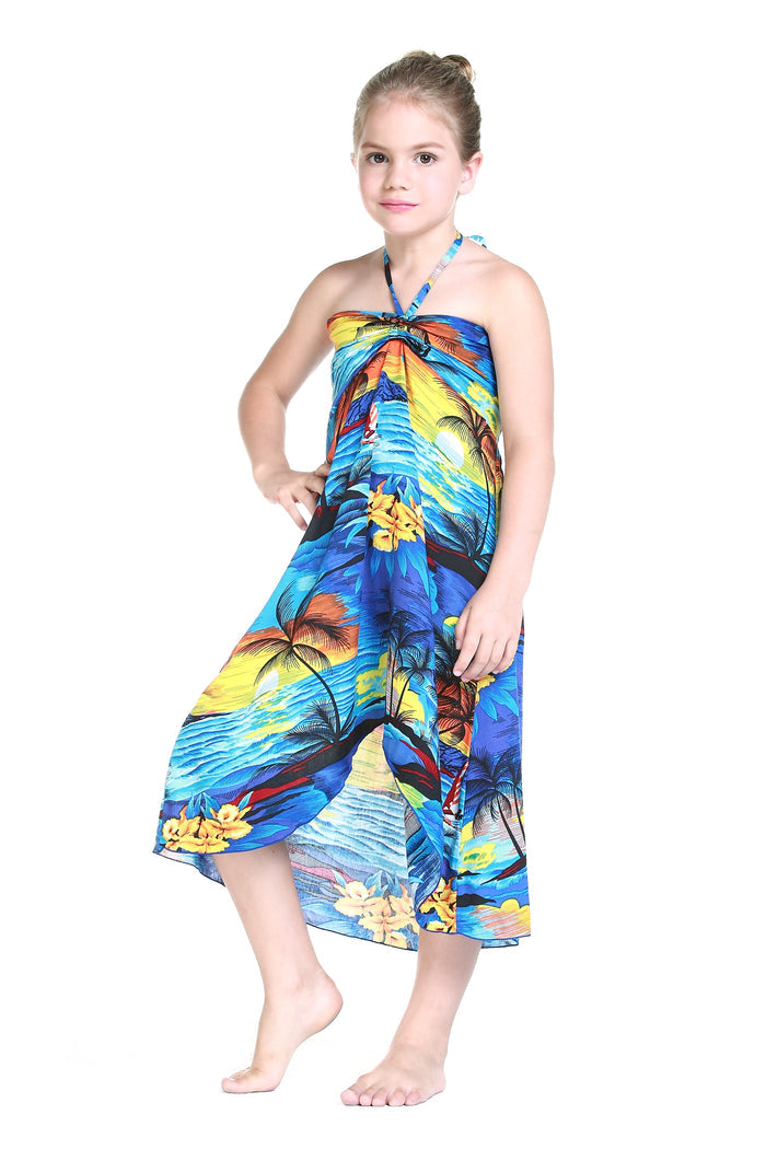 Mother Daughter Papaikou Set in Sunset Blue