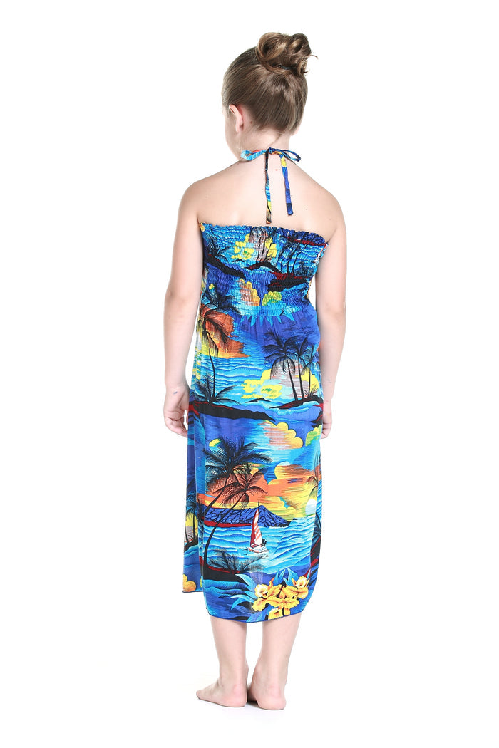 Mother Daughter Papaikou Set in Sunset Blue
