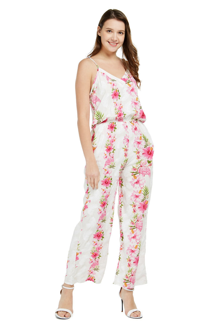 Mother Daughter Pepeekeo Set in Pink Hibiscus Vine White