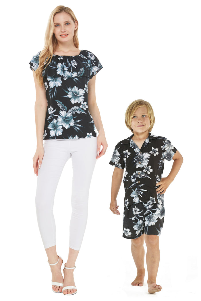 Mother Son Mokuleia Set in Midnight Bloom