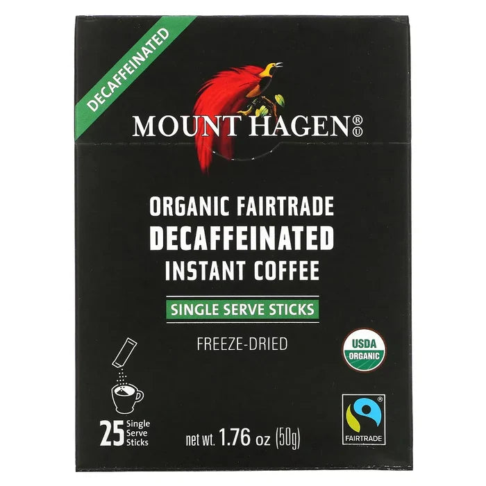 Mount Hagen Organic Fairtrade Instant Coffee - Descafeinado