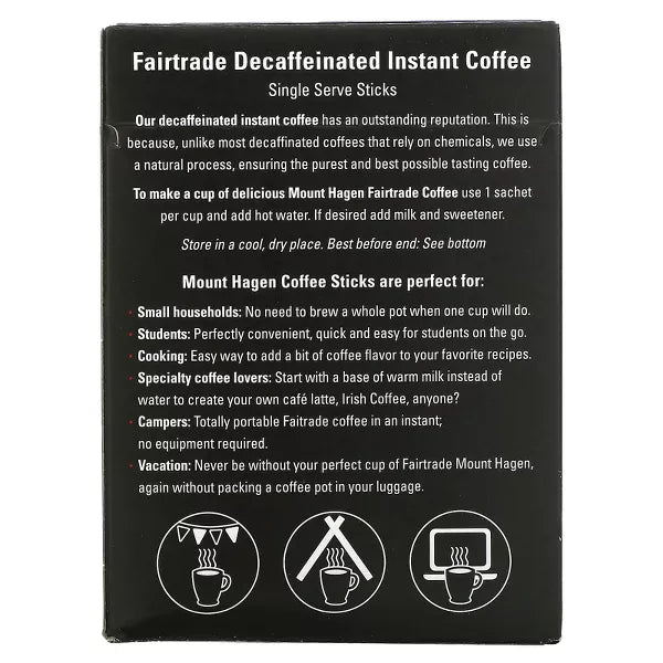 Mount Hagen Organic Fairtrade Instant Coffee - Descafeinado