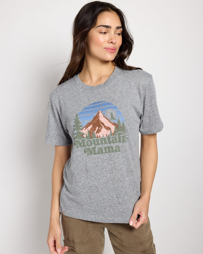 Heather Grey $|& Herizon Mountain Mama Easy Day Tee - SOF Front