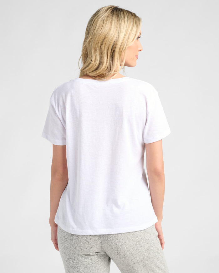 White $|& SEAS MRS. "Ring" Graphic Sleep Tee - SOF Back