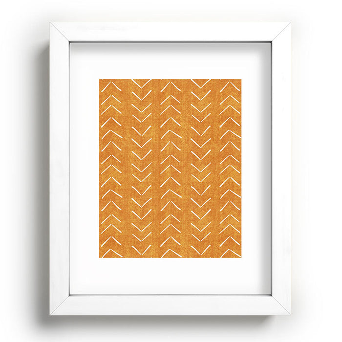 Mud Cloth Big Arrows in Yellow Recessed Framing Rectangle