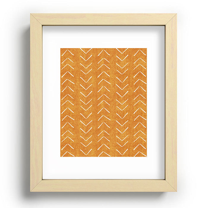 Mud Cloth Big Arrows in Yellow Recessed Framing Rectangle