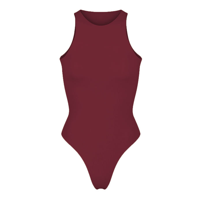 Nadia High Neck Bodysuit - Berry