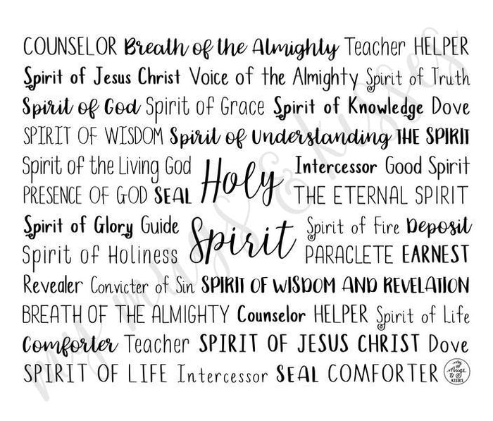 Names of the Holy Spirit Travel Mug