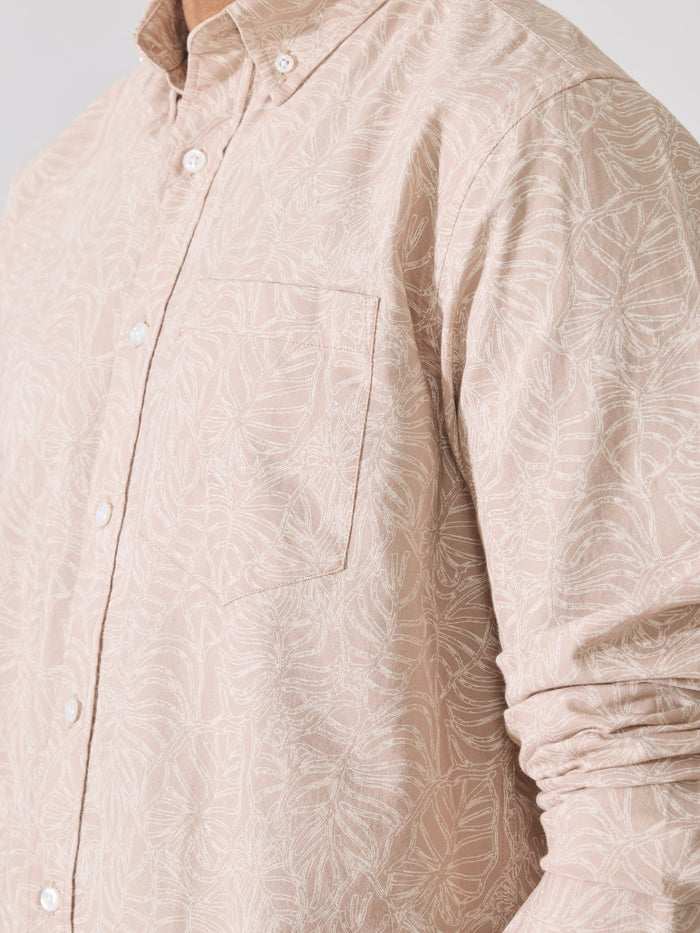 Nefilo - Oxford Printed Shirt - Beige