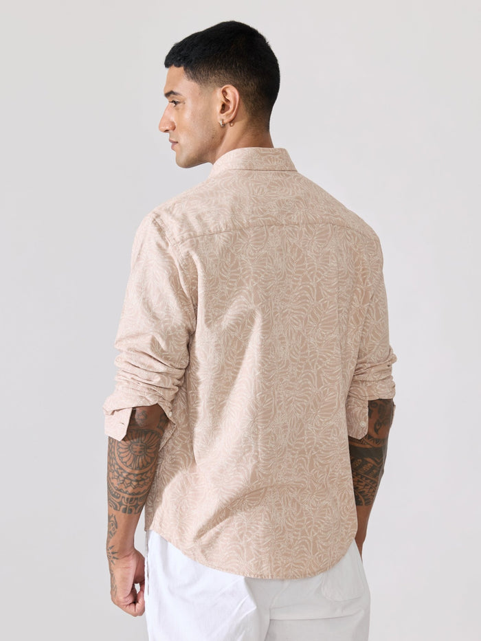 Nefilo - Oxford Printed Shirt - Beige