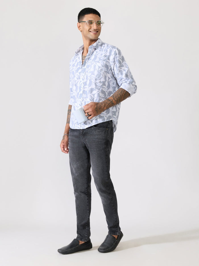 Nefilo - Oxford Printed Shirt - Grey