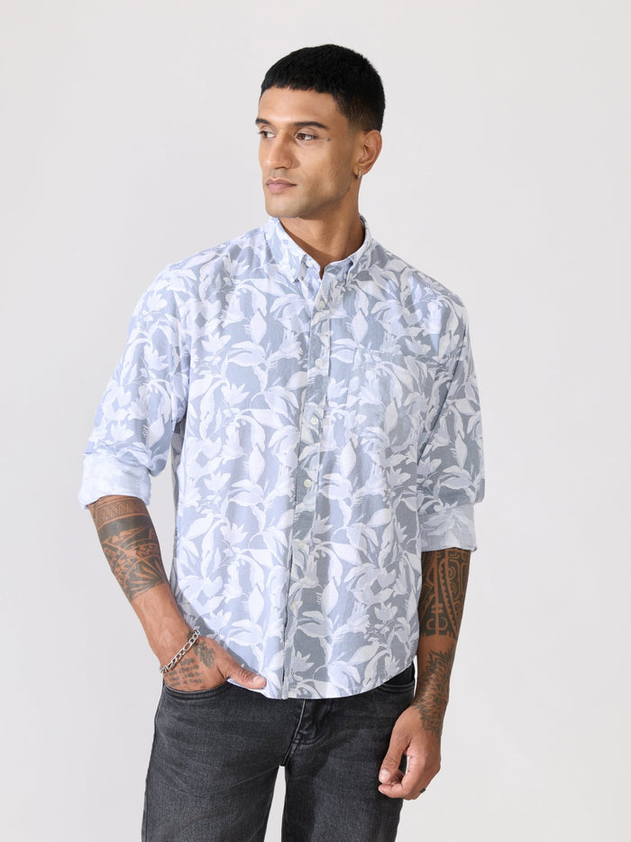 Nefilo - Oxford Printed Shirt - Grey
