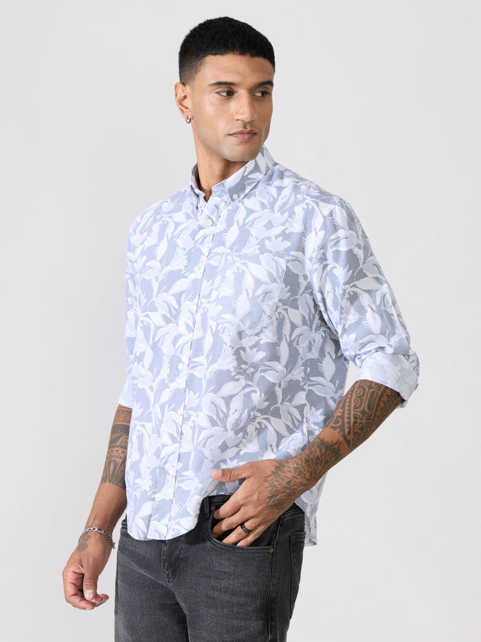 Nefilo - Oxford Printed Shirt - Grey