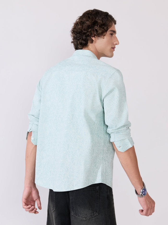 Nefilo - Oxford Printed Shirt - Light Green