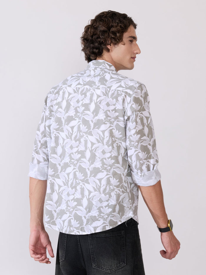 Nefilo - Oxford Printed Shirt - Olive
