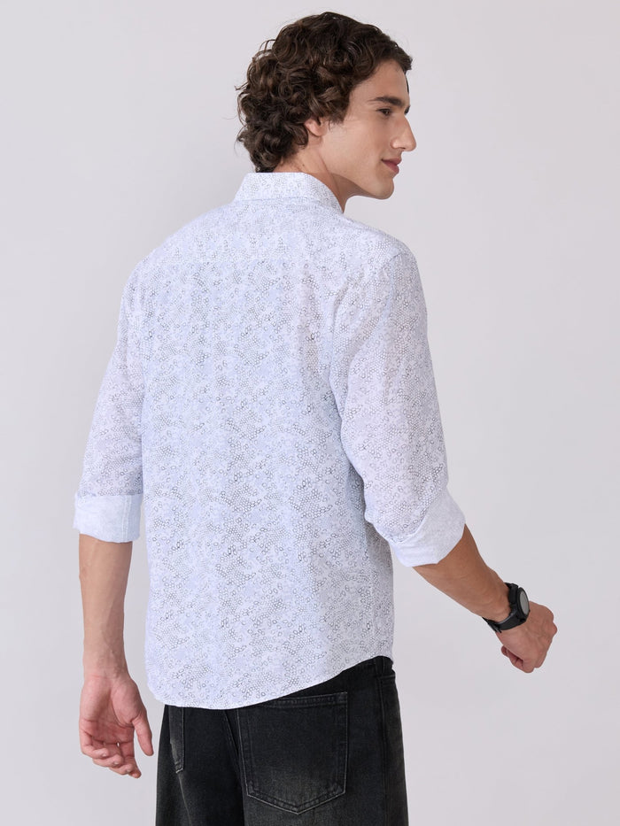 Nefilo - Oxford Printed Shirt - White