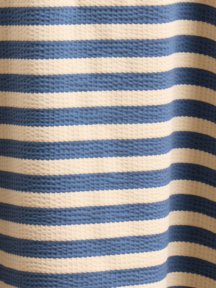 Neliis-1 - Textured Stripe Polo T-Shirt – Blue