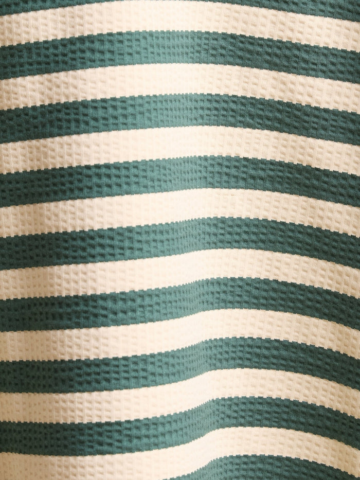 Neliis-1 - Textured Stripe Polo T-Shirt – Green