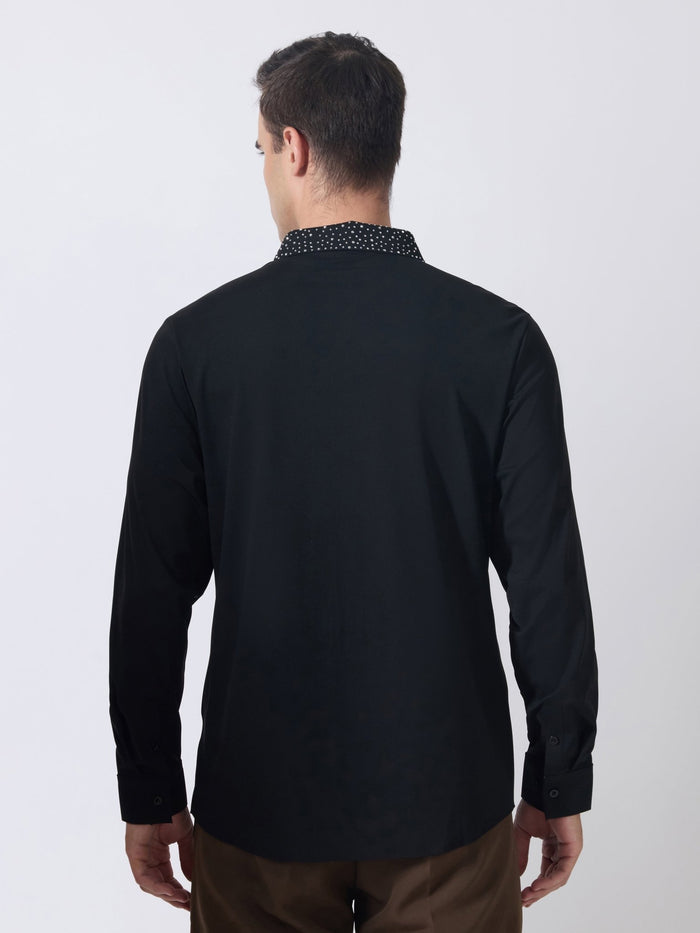 Nemo-1 - Stone Embellished Shirt - Black