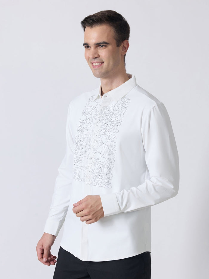 Nemo-2 - Stone Embellished Shirt - White