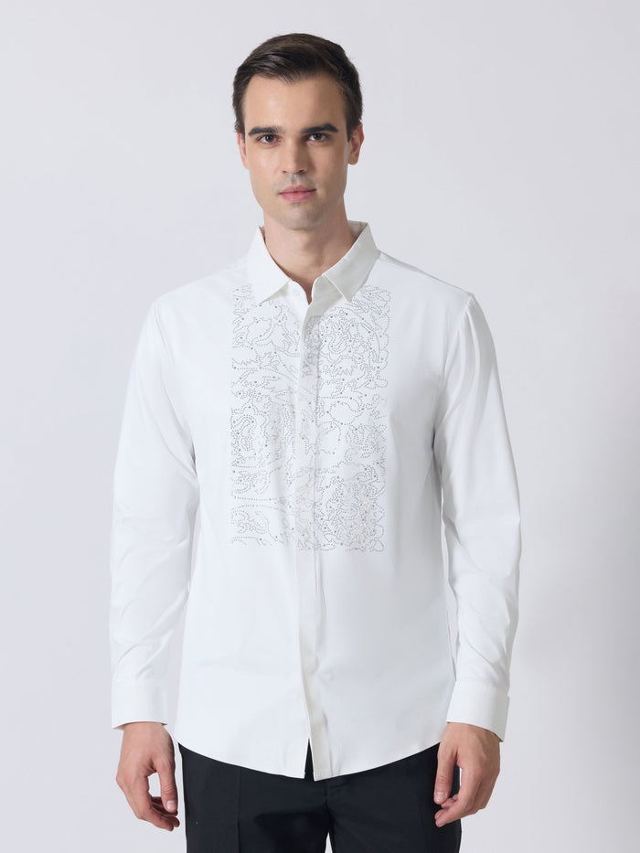 Nemo-2 - Stone Embellished Shirt - White