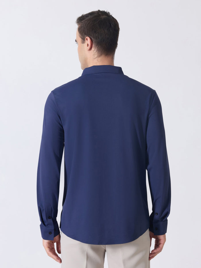Nemo-4 - Stone Embellished Shirt - Navy Blue
