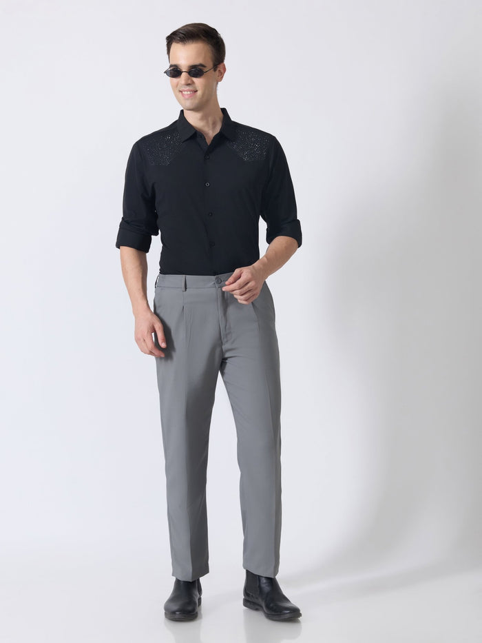 Nemo-5 - Stone Embellished Shirt - Black